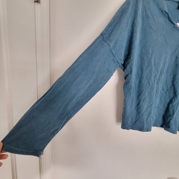 NEW Wild Fable Turquoise Teal Blue V Neck Long Sleeve Pullover Shirt Size XL - Picture 4 of 10